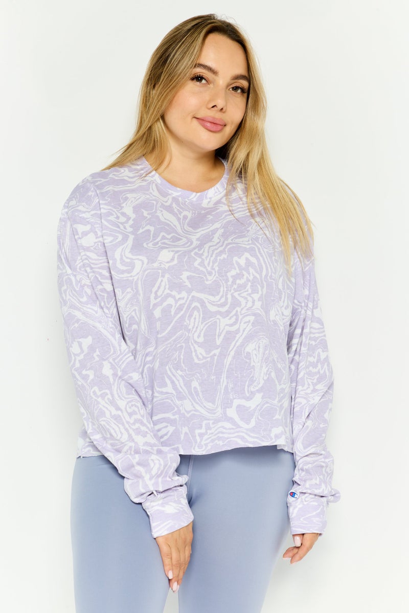 Champion Women Sportswear Fit Long Sleeve Outdoor Top, Lavender - Image 1