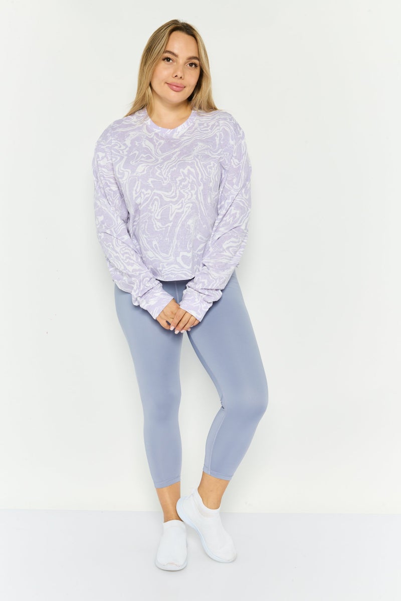 Champion Women Sportswear Fit Long Sleeve Outdoor Top, Lavender - Image 3