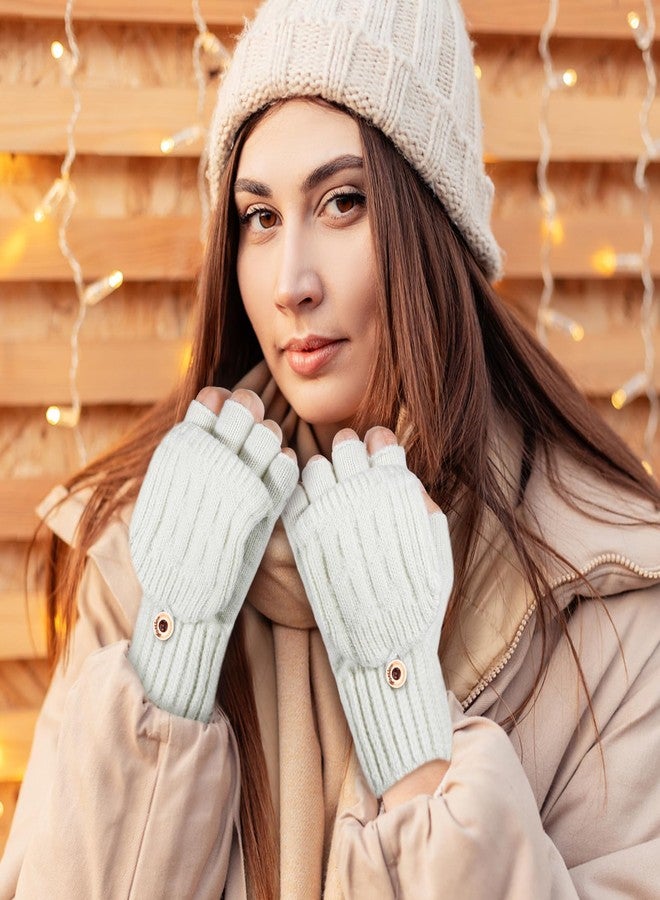 ونسينغ قفازات ONESING بدون أصابع للنساء، 3 أزواج، قفازات شتوية بدون أصابع مع أغطية للأصابع، قفازات قابلة للتحويل للطقس البارد - Image 5