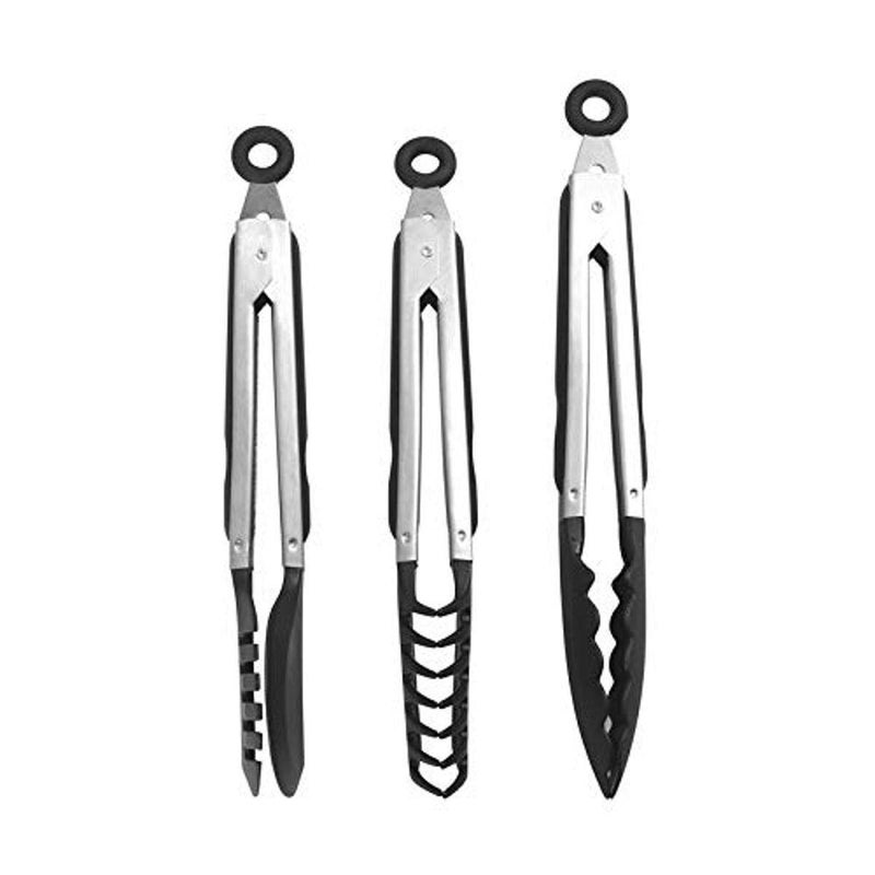 Farberware Farberware Classic Nylon Tipped Tongs Set Of 3 Black 