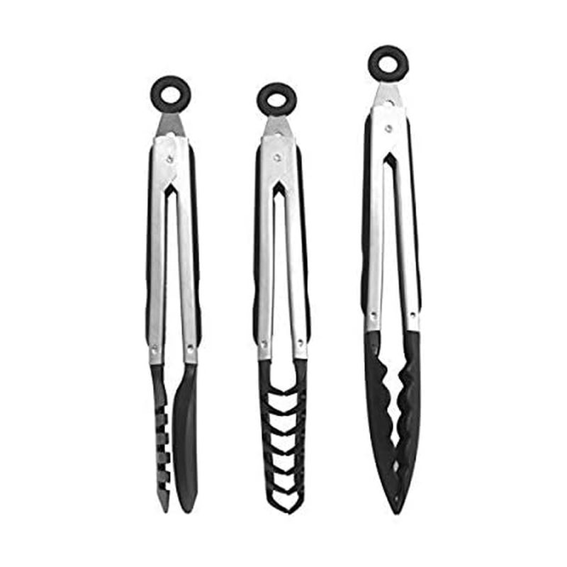 Farberware Classic Nylon Tipped Tongs Set Of 3 Black