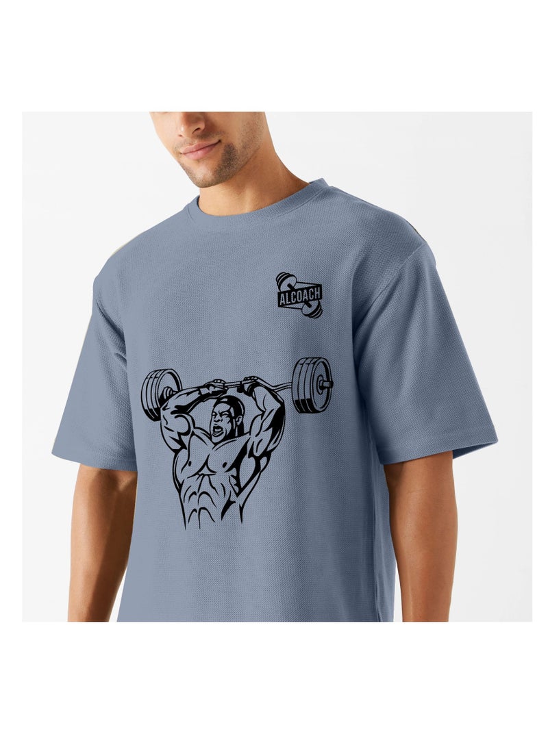 ALCOACH Minimal Print Oversized Pure Cotton T-Shirt  - Image 4