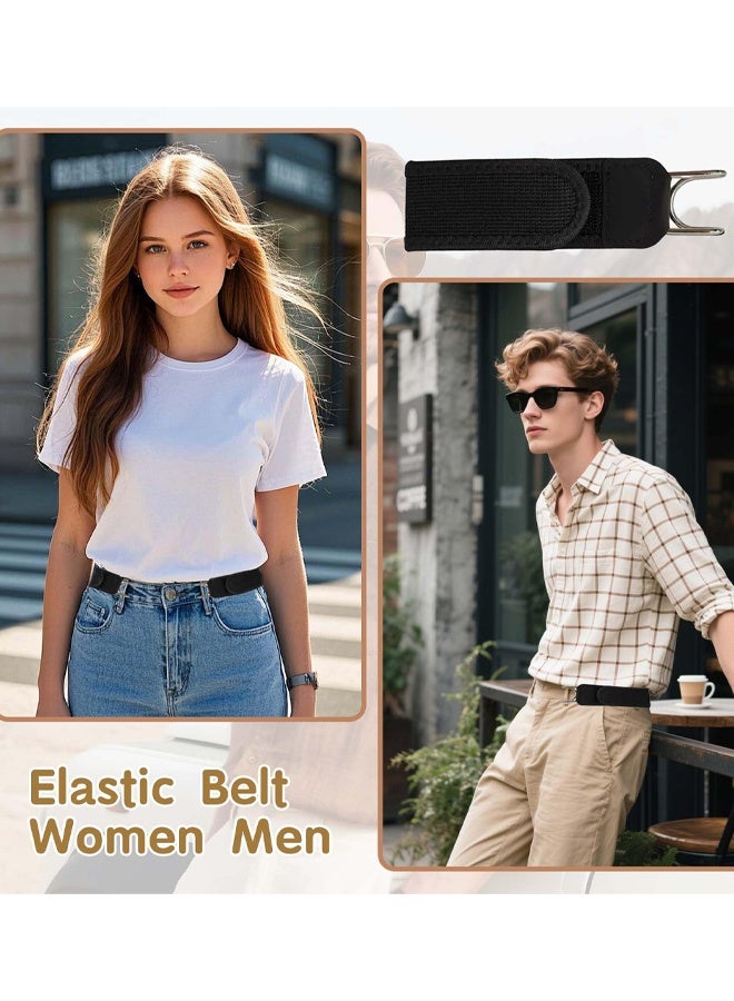 2 PCS Buckleless Belts For Men & Women, No Buckle Elastic Belt with Metal Hook, Stretch Adjustable Tactical Belt for Jeans Trousers, For Slightly Loose Pants - Image 4