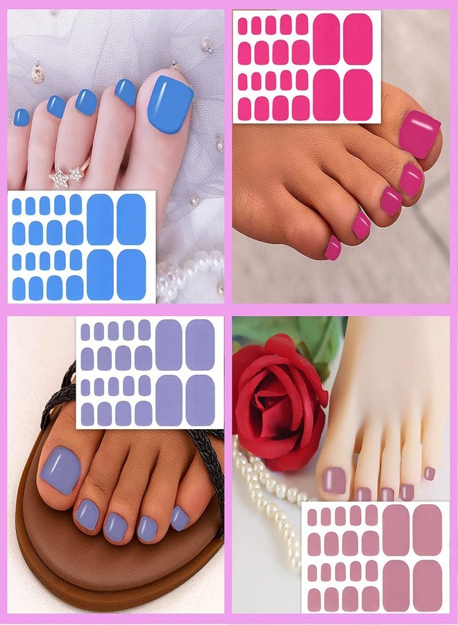 SILPECWEE 20 Sheets Toenail Polish Strips for Women Solid Color Toenail Stickers Full Nail Wraps for Girls Self Adhesive Toes Nail Stickers Gel Strips Manicure Design with File - Image 5