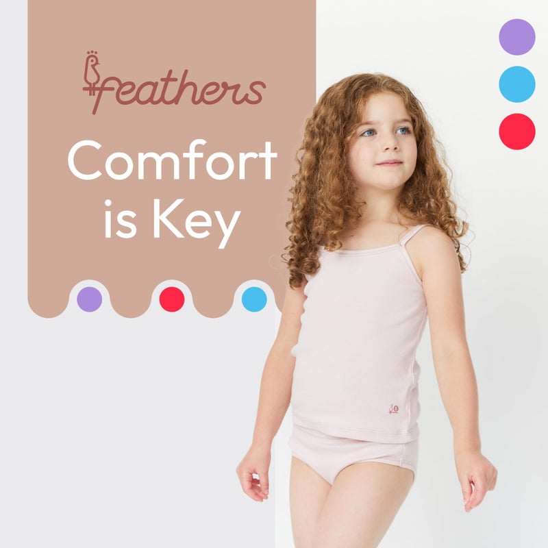Feathers Super Soft Girls Undershirts Tagless Camisoles â€“ Cotton Cami Girls Tank Tops (3 Pack) (US, Numeric, 5, Regular, Floral) - Image 5