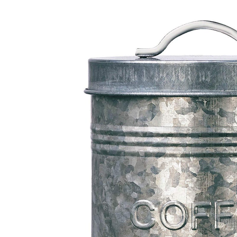 Amici Home Rustic Kitchen Coffee Metal Canister | Galvanized Metal Storage Container with Handle | 76 Ounce Capacity | Coffee Canister with Lid for Kitchen Countertop - Image 4