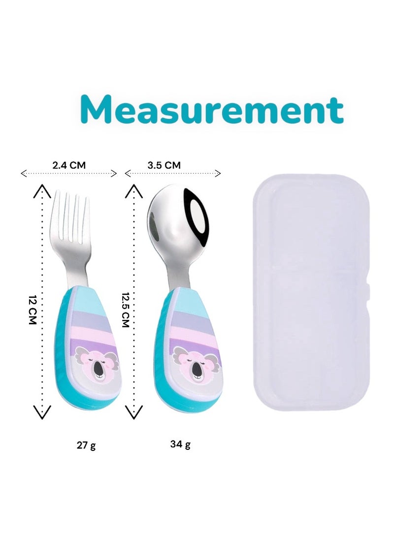 Koala Kid's Spoon  Fork Cutlery Set with Case - Image 2