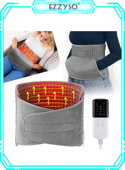 Electric Waist Heating Belt For Pain Relief of Waist Back Neck and Shoulder 10 Electric Temperature Options 4 Timer Settings Auto Shut Off