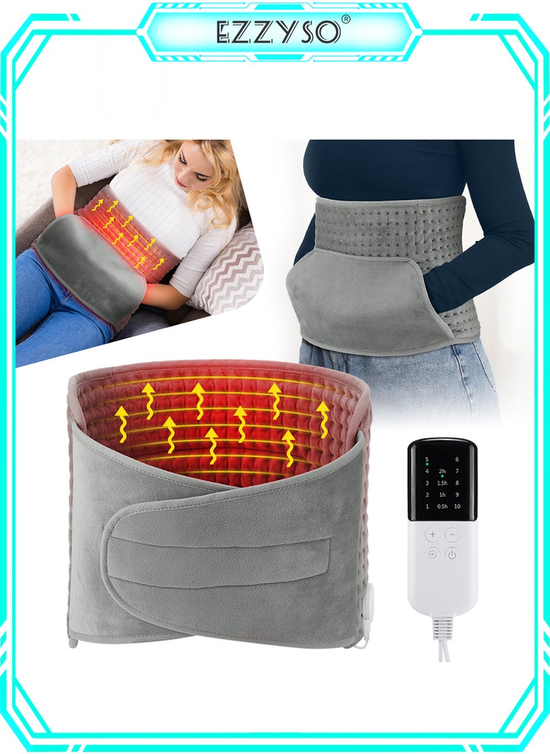 EzzySo Electric Waist Heating Belt For Pain Relief of Waist Back Neck and Shoulder 10 Electric Temperature Options 4 Timer Settings Auto Shut Off  - Image 1