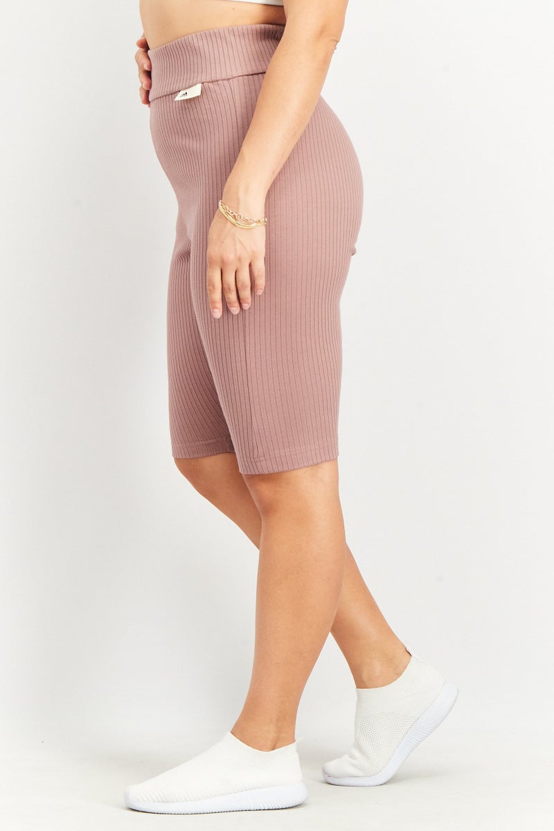 Adidas Women Sportswear Fit Training Shorts, Dark Blush - Image 2