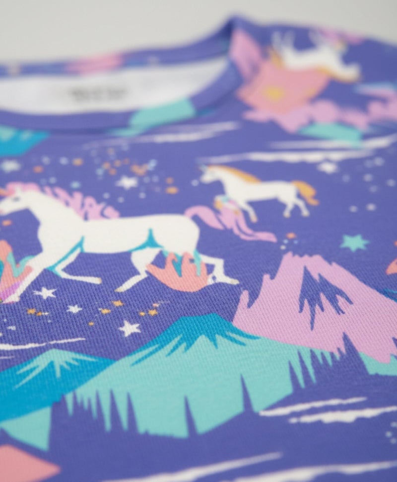 ANTHRILO Summer Unicorn Planet Short Sleeve Pyjama Set - Purple - Image 5