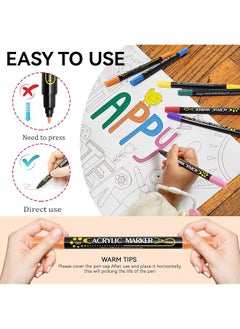 erorex Paint Markers Paint Pens Dual Tip Acrylic Paint Pens Ideal For Wood Rock Painting Canvas Stone Glass Ceramic Diy Crafts Making Art Supplies 36  - Image 3