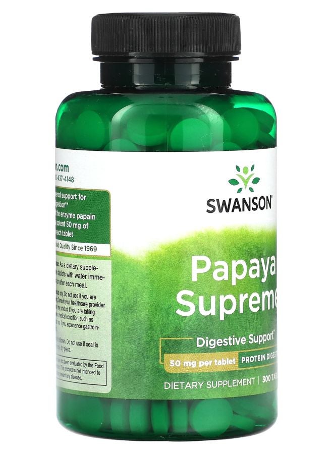 SWANSON Papaya Supreme  50 mg  300 Tablets - Image 2