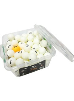 Ciwaa Table Tennis Ball 3 Star Seamless with 100 Pcs Bucket White  - Image 1