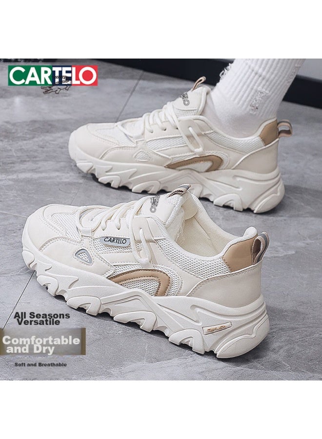 Cartelo Casual Shoes For Women, Spring Chunky Sneakers, Trendy Sports Shoes, Running Shoes For Women, 0939 Beige, Size 36 - Image 1