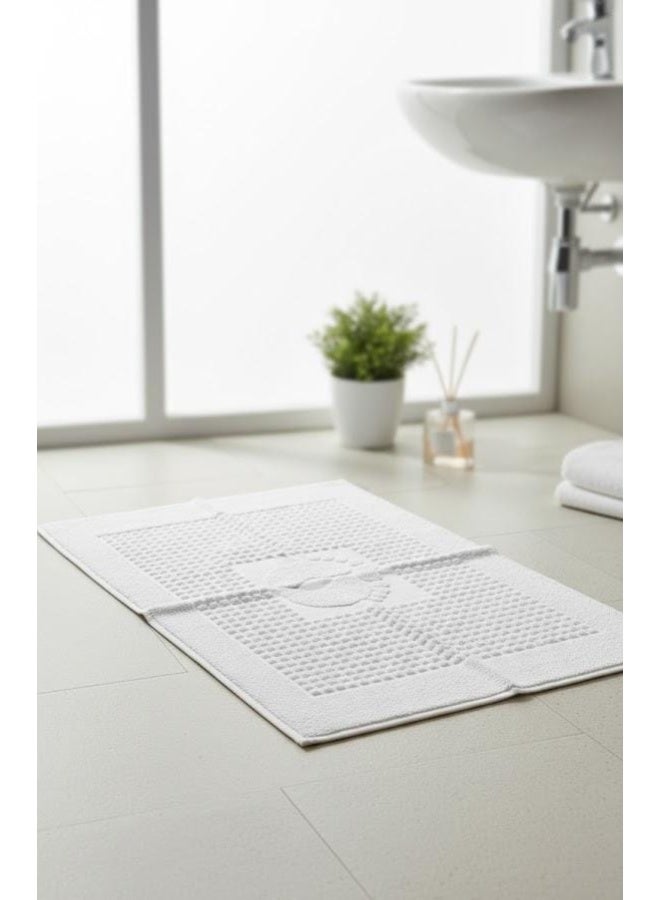 toãlla bath mat ,100% natural cotton, white, 50x70 cm, ultra-soft, quick-drying, excellent quality for home and hotels - Image 2