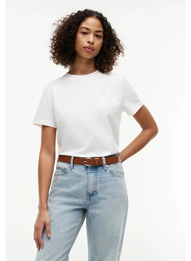 Tommy Hilfiger Logo Embroidery Crew Neck T-Shirt
