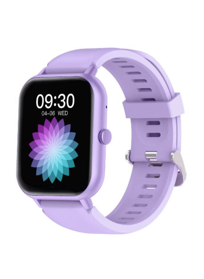 لييج ساعة ذكية رجالية مربعة الشكل بشاشة 1.82 بوصة وحزام أرجواني، متعددة الوظائف، مقاومة للماء، عداد خطوات، منبه، إجراء مكالمات لاسلكية، مراقبة الصحة، وإشعارات الرسائل.