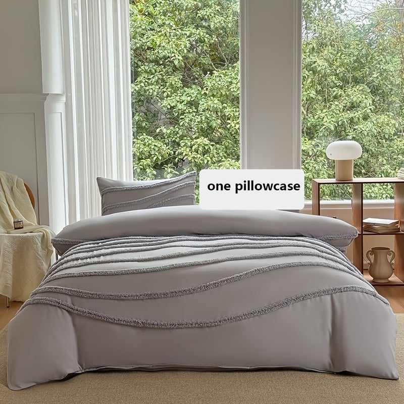3pcs Set (1pc Duvet Cover And 2pcs Pillowcases, No Core), 3D Plush Line Design Aesthetic Duvet Cover Set, Soft And Comfortable Bedding, Suitable for Women, Men, And Friends As a Home Gift, Multiple Sizes And Colors, All Seasons - Image 1