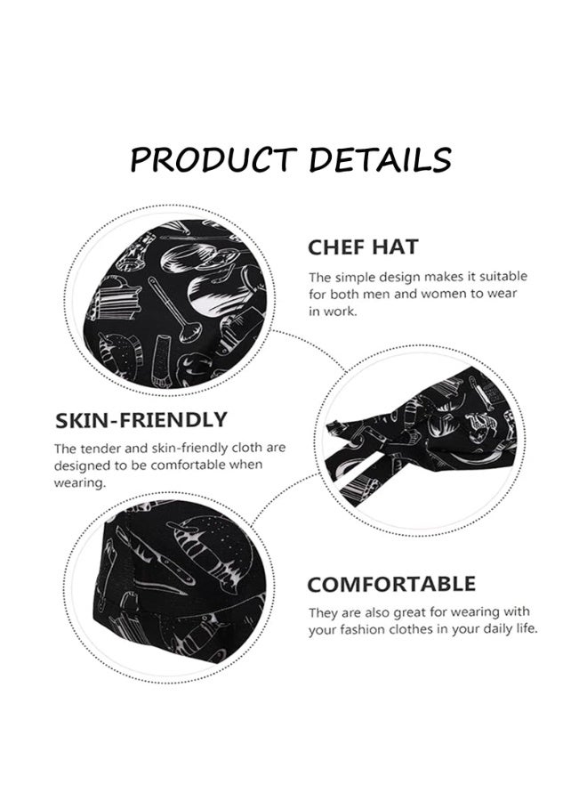 SANMUGEED Pack of 4 Chef's Hat, Headscarf, Men's Adjustable Bandana, Women's Baker's Hat, Chef's Hat for Kitchen, Hotel, Restaurant - Image 2