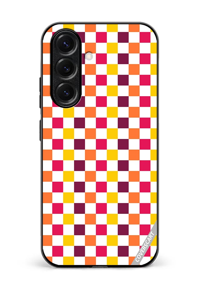 VR CREATIVE Protective Case Cover For Samsung Galaxy S25 Plus Seamless With Colorful Checkerboard1 Design Multicolour