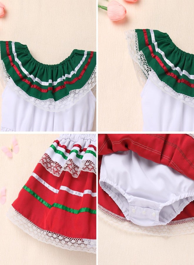 IMEKIS طقم ملابس IMEKIS الأول للفتيات: رومبير للأطفال الرضع بمناسبة عيد سينكو دي مايو، فستان مكسيكي، طقم عيد ميلاد تشاينا بوبلانا الأول، حفلة تكسير الكيك، المكسيك، 5 مايو، جلسة تصوير للأطفال حديثي الولادة، أبيض، 12-18 شهرًا - Image 4
