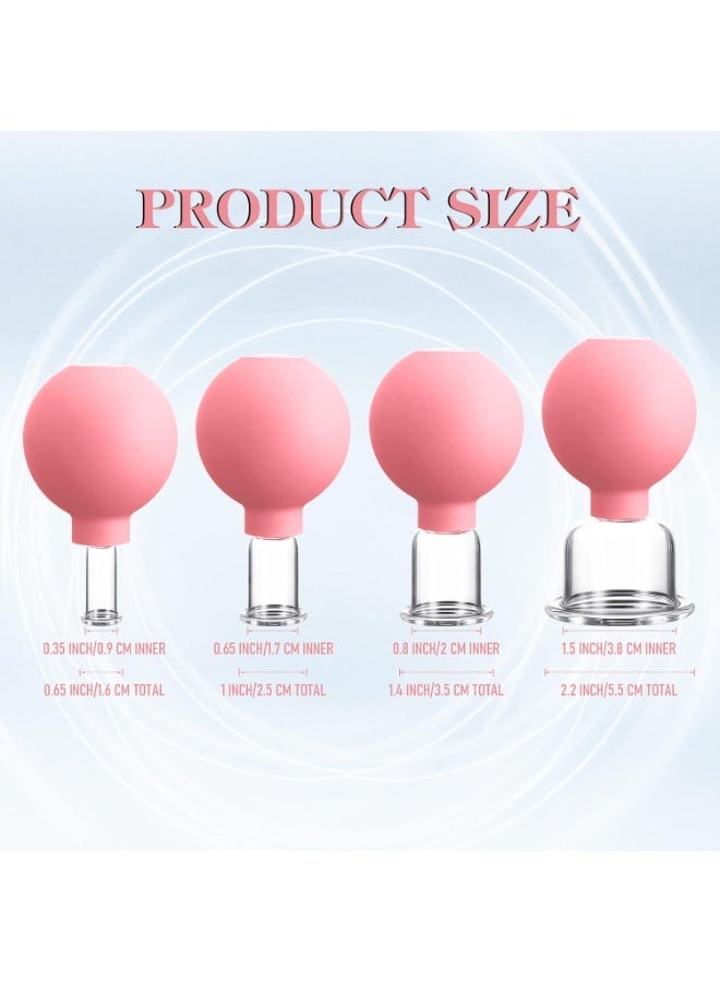 Professional 4-piece glass cupping set with suction balls - Fireless vacuum therapy for stress relief and cellulite reduction - High-suction glass cupping cups for body care - Image 2