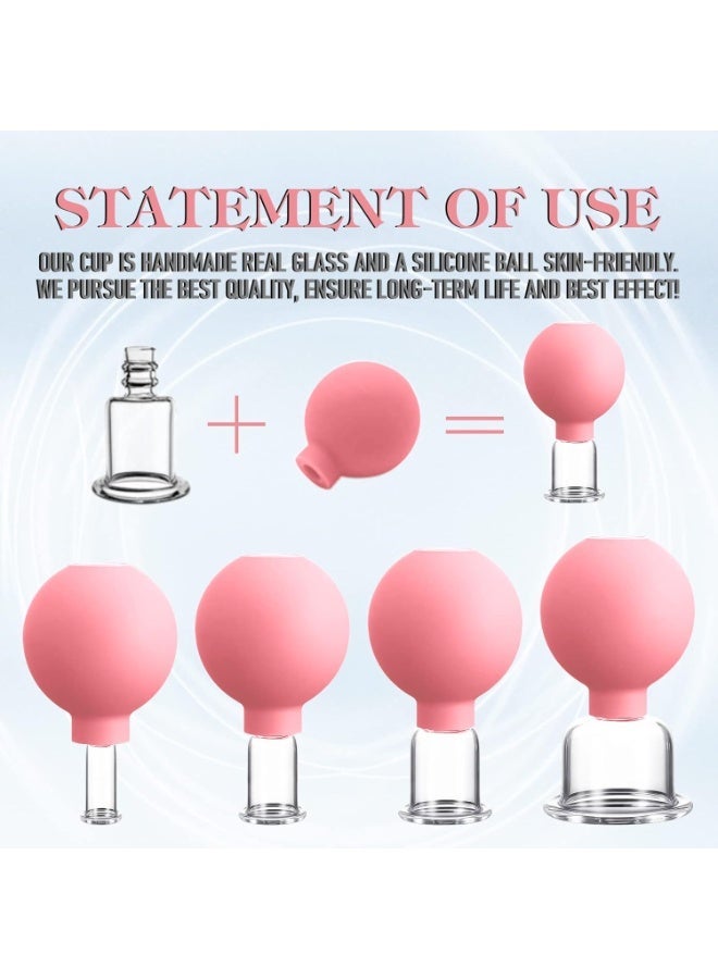 Professional 4-piece glass cupping set with suction balls - Fireless vacuum therapy for stress relief and cellulite reduction - High-suction glass cupping cups for body care - Image 3