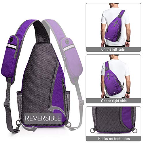 G4Free Sling Bag RFID Blocking Sling Backpack Crossbody Chest Bag Daypack for Hiking Travel(Purple) - Image 5