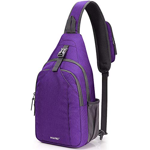 G4Free Sling Bag RFID Blocking Sling Backpack Crossbody Chest Bag Daypack for Hiking Travel(Purple) - Image 1