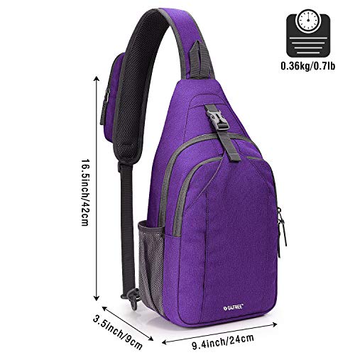 G4Free Sling Bag RFID Blocking Sling Backpack Crossbody Chest Bag Daypack for Hiking Travel(Purple) - Image 4