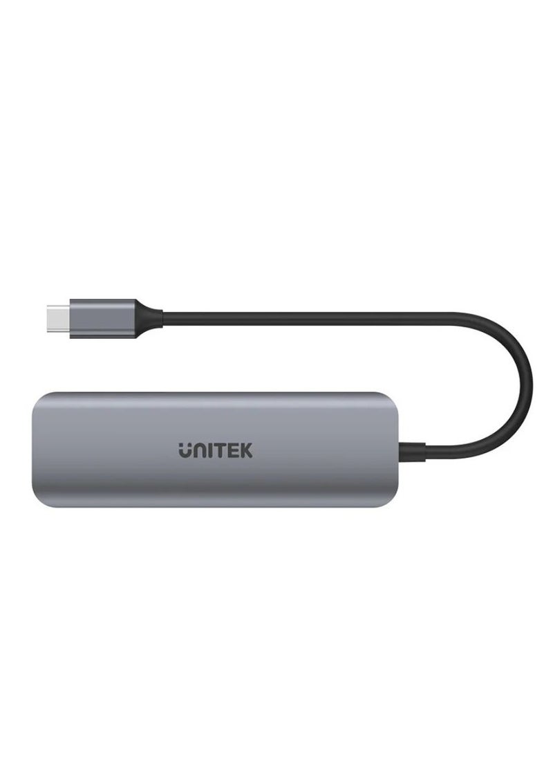 UNITEK - UNITEK uHUB P5+ 6-in-1 USB-C Hub with 100W Power Delivery, Dual Card Reader, 4K HDMI Output, and High-Speed Data Transfer for Laptops, Tablets, and Smartphones - Image 1
