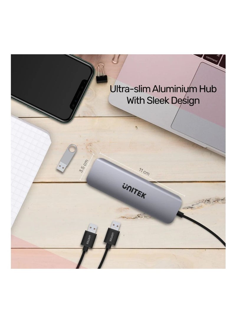 UNITEK - UNITEK uHUB P5+ 6-in-1 USB-C Hub with 100W Power Delivery, Dual Card Reader, 4K HDMI Output, and High-Speed Data Transfer for Laptops, Tablets, and Smartphones - Image 1