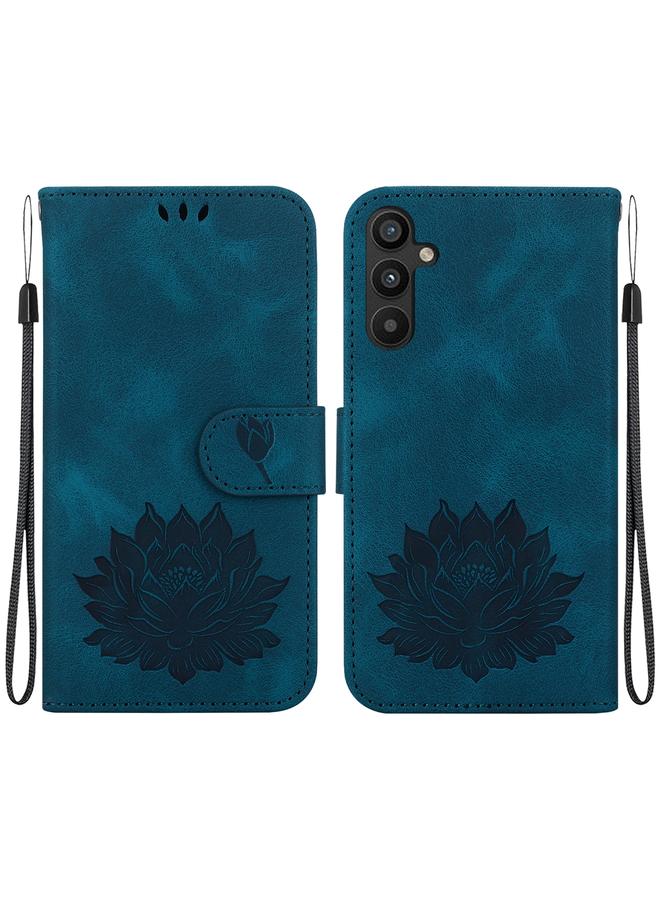 اس-توب جراب لهاتف Samsung Galaxy M34 5G / F34 5G جراب هاتف جلدي منقوش بنقشة لوتس - Image 1