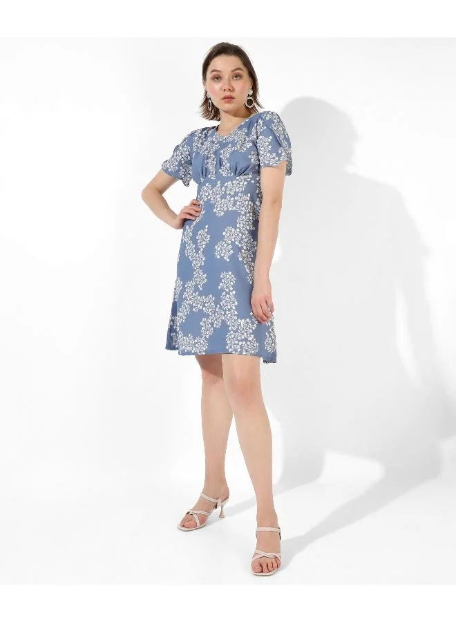 Pinacolada  Women's Blue Printed Regular Fit Dress for Women | Best Price UAE