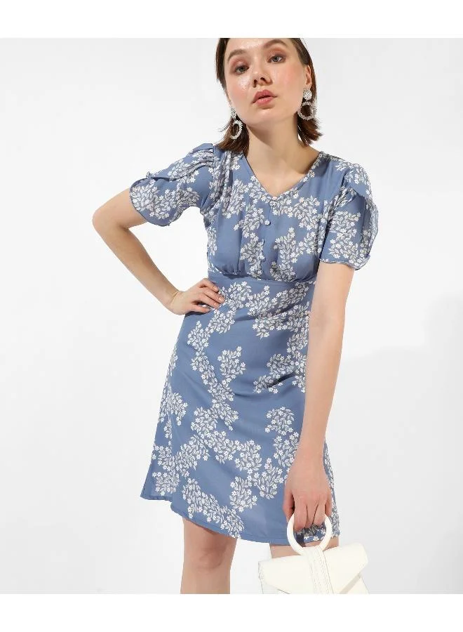 Pinacolada  Women's Blue Printed Regular Fit Dress for Women | Best Price UAE