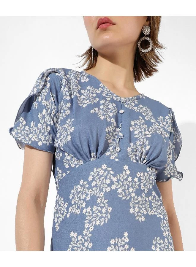 Pinacolada  Women's Blue Printed Regular Fit Dress for Women | Best Price UAE