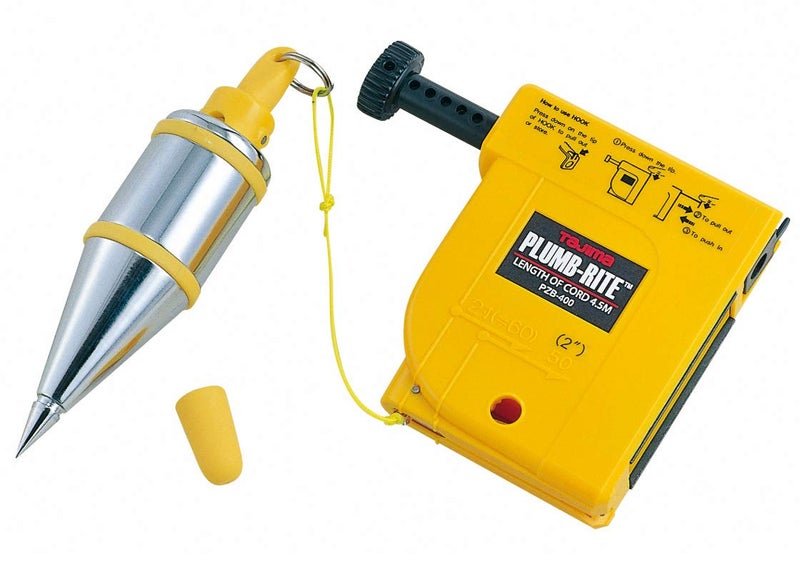 Tajima TAJIMA Plumb Bob Setter - 14 oz (400g) Magnetic Plumb-Rite with 14.5 ft Auto Recoil Cord & Quick-Stabilizing Bob - PZB-400  - Image 1