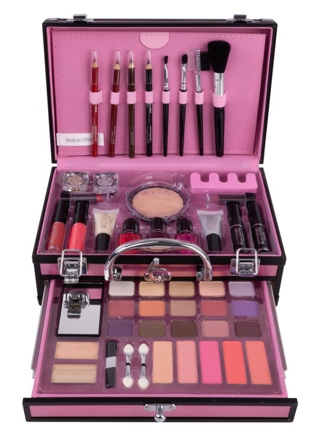 MISS YOUNG Make up Gift Set Makeup Kit for Women Full Kit Essential Starter Bundle Include Eyeshadow Palette Lipstick Blush Foundation Concealer Face Powder Mascara Lip-gloss Brush (STYLE 1) - Image 1