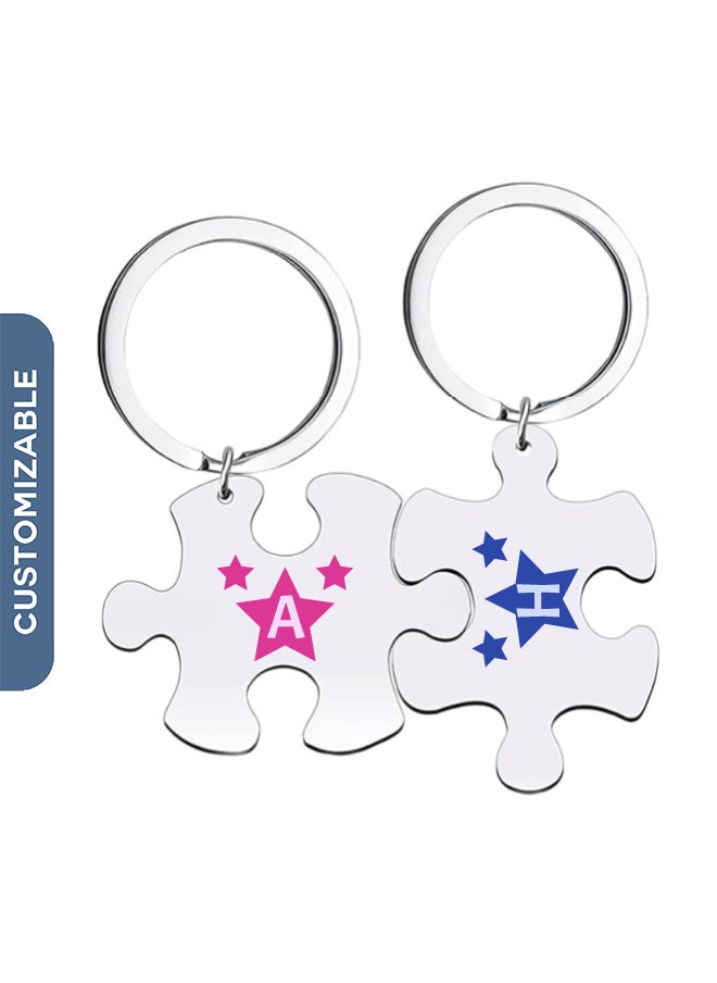 Share the Love Personalized Puzzle Keychains – Custom Engraved Pieces for Couples, Friends, or Family, Perfect Gift for Special Occasions 