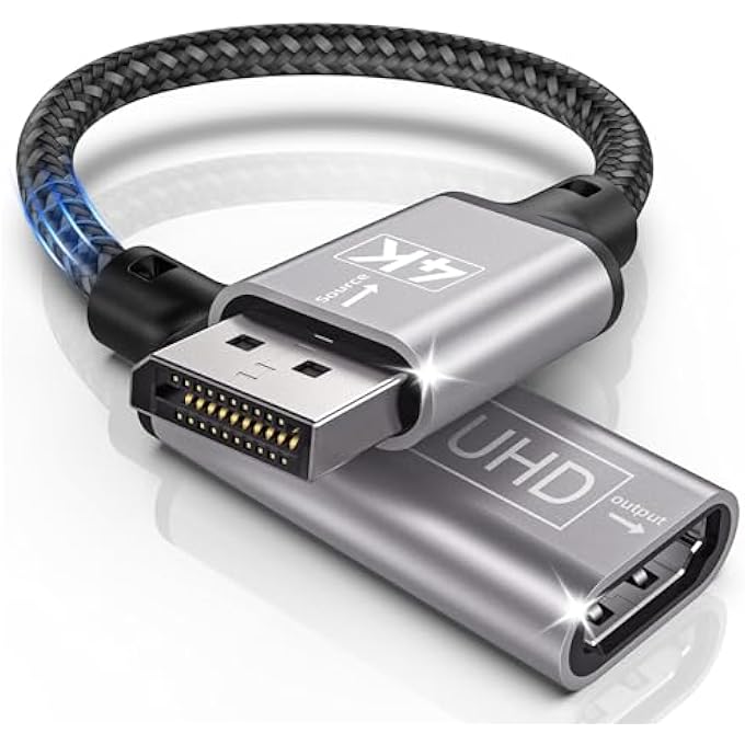 rayihni 4K DISPLAYPORT TO HDMI ADAPTER,MALE FEMALE CONVERTER,UNIDIRECTIONAL DP TO HDMI ADAPTER,DISPLAYPORT HDMI SUITABLE FOR LAPTOPS,DESKTOPS,LENOVO,DELL,HP,HDTV,PROJECTOR,ETC. - Image 1