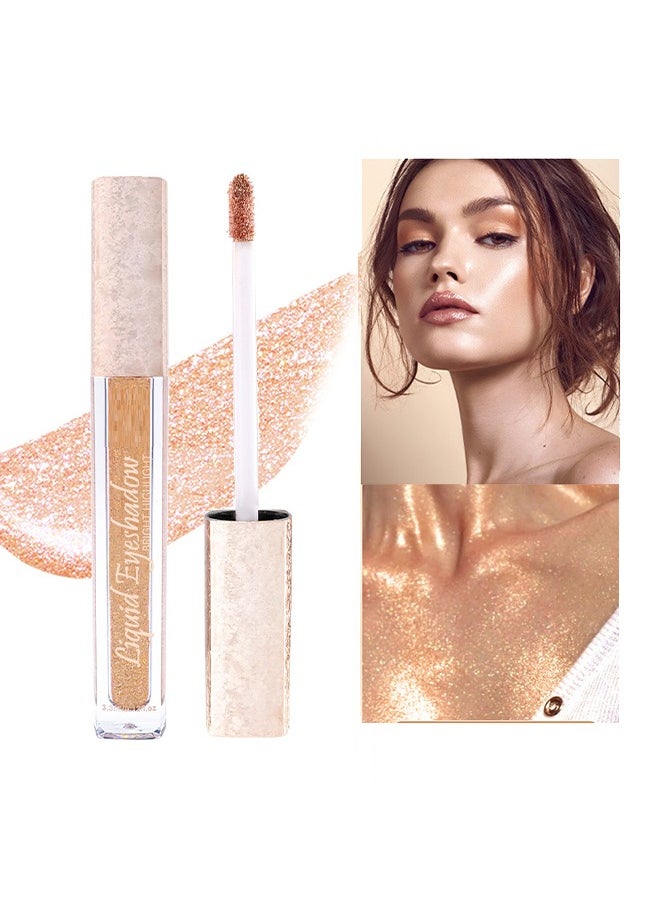 Julystar Glitter Liquid Eyeshadow，Makeup For Eyes Liquid Shimmer Sparkle Glow Light Colors Pencil Stick Shiny Long Lasting Waterproof Shining Eye Shadow Sets Metallic Pigments Metals Gloss Sparkling Pen Kit-04  - Image 1