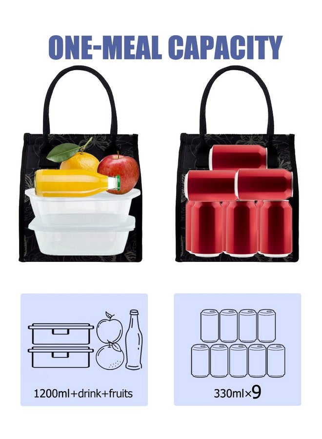 Fmeida Insulated Lunch Bag Women, Butterfly Womens Lunch Bag, Aesthetics Lunch Bag Small, Reusable Adult Lunch Cooler Bag For Work College Picnic Beach | Front&Side&Interior Pockets - Image 3
