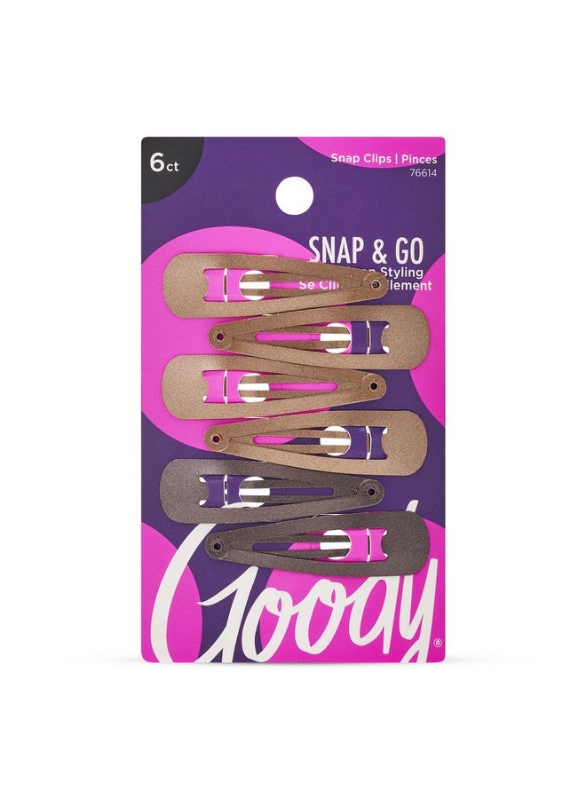 قودي  مشابك شعر معدنية من جودي - 6 قطع، ألوان متنوعة بني - تُثبت في مكانها - مناسبة لجميع أنواع الشعر - إكسسوارات شعر بدون ألم للنساء والفتيات - راحة طوال اليوم - Image 1