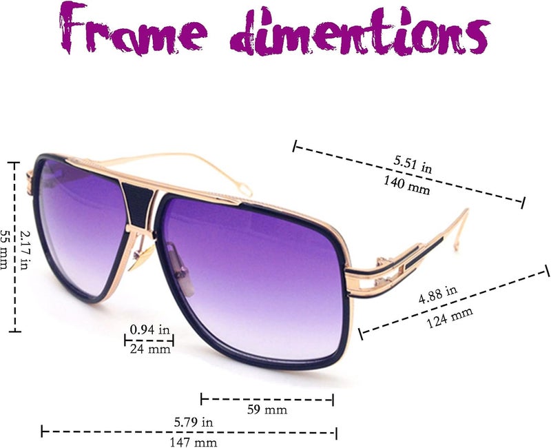 GOBIGER Aviator Sunglasses for Men 100% UV Protection Goggle Alloy Frame with Case - Image 4