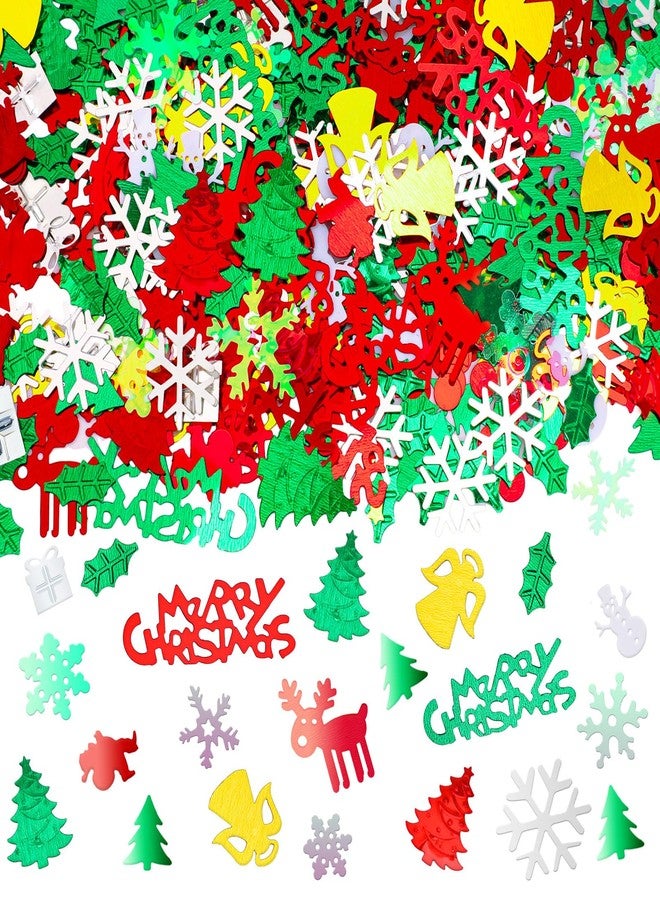 MARFOREVER Christmas Day Confetti Glitter Table Decorations Party Scatter Confetti, Red Green White Party Decorations Table Confetti Sprinkles Snowflake Santa Elk for Christmas Party Supplies Decor - Image 1