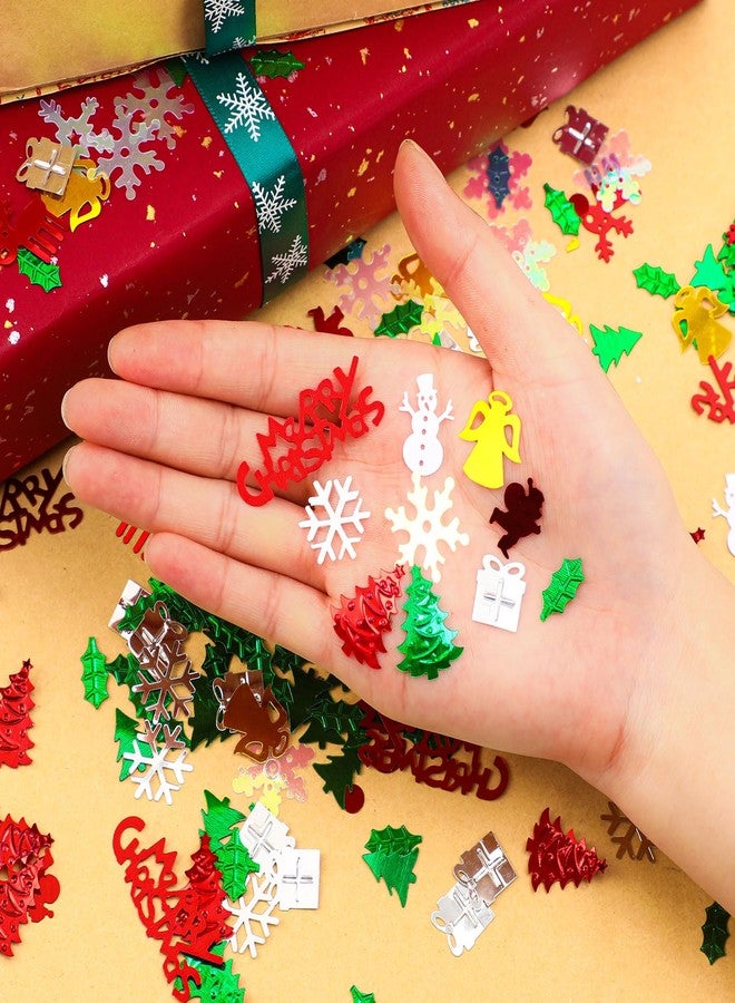 MARFOREVER Christmas Day Confetti Glitter Table Decorations Party Scatter Confetti, Red Green White Party Decorations Table Confetti Sprinkles Snowflake Santa Elk for Christmas Party Supplies Decor - Image 2