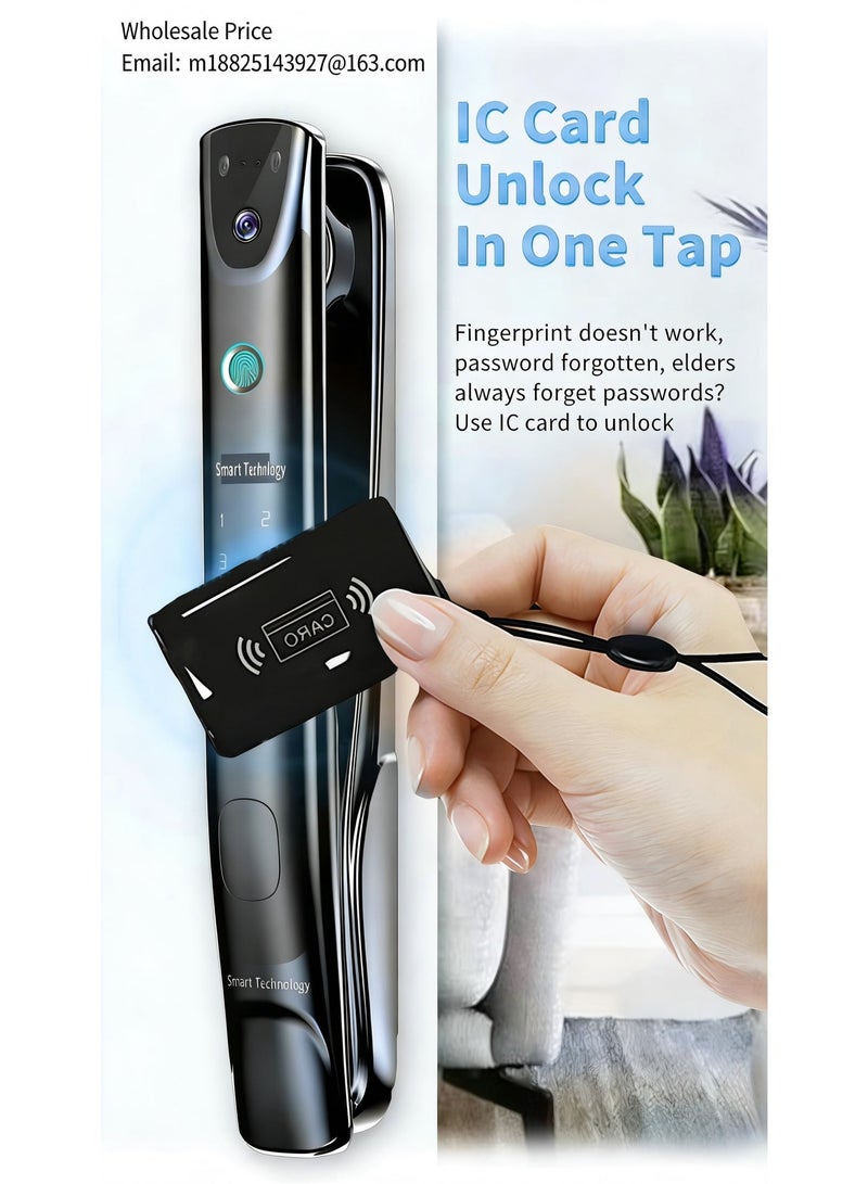 Smart Door Lock Remote Video Intercom Facial Recognition Password Lock Whole House Smart Hotel Smart Lock - Image 3