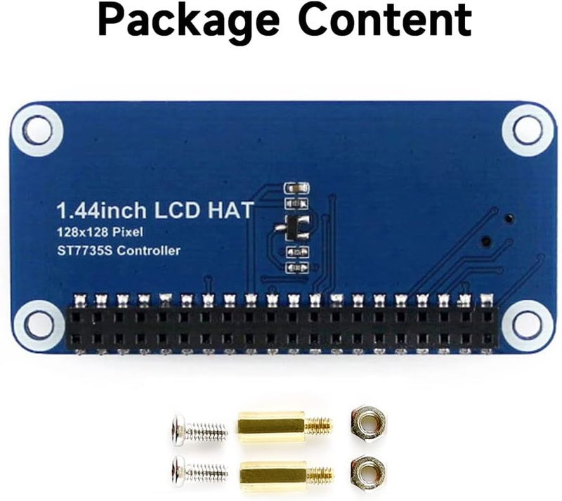 Waveshare 1.44inch LCD Display HAT, Compatible with for Raspberry Pi Zero/Zero W/Zero WH/4B/3B, 128x128 Pixels, SPI Interface - Image 2