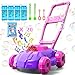 Bennol Pink and Purple Bubble Lawn Mower for Toddlers Kids Automatic Bubble Blower Maker Machine Outdoor Gardening Push Toys Birthday Gifts for Preschool Baby Girls Boys - Image 2